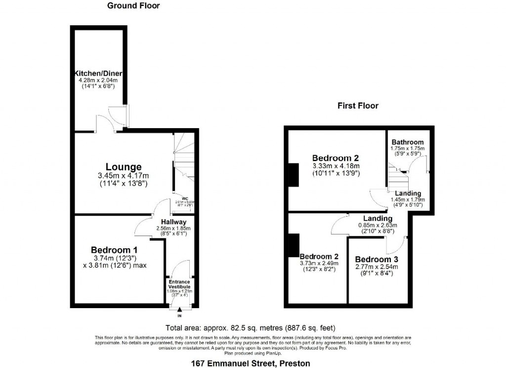Floorplans For Emmanuel Street, Preston